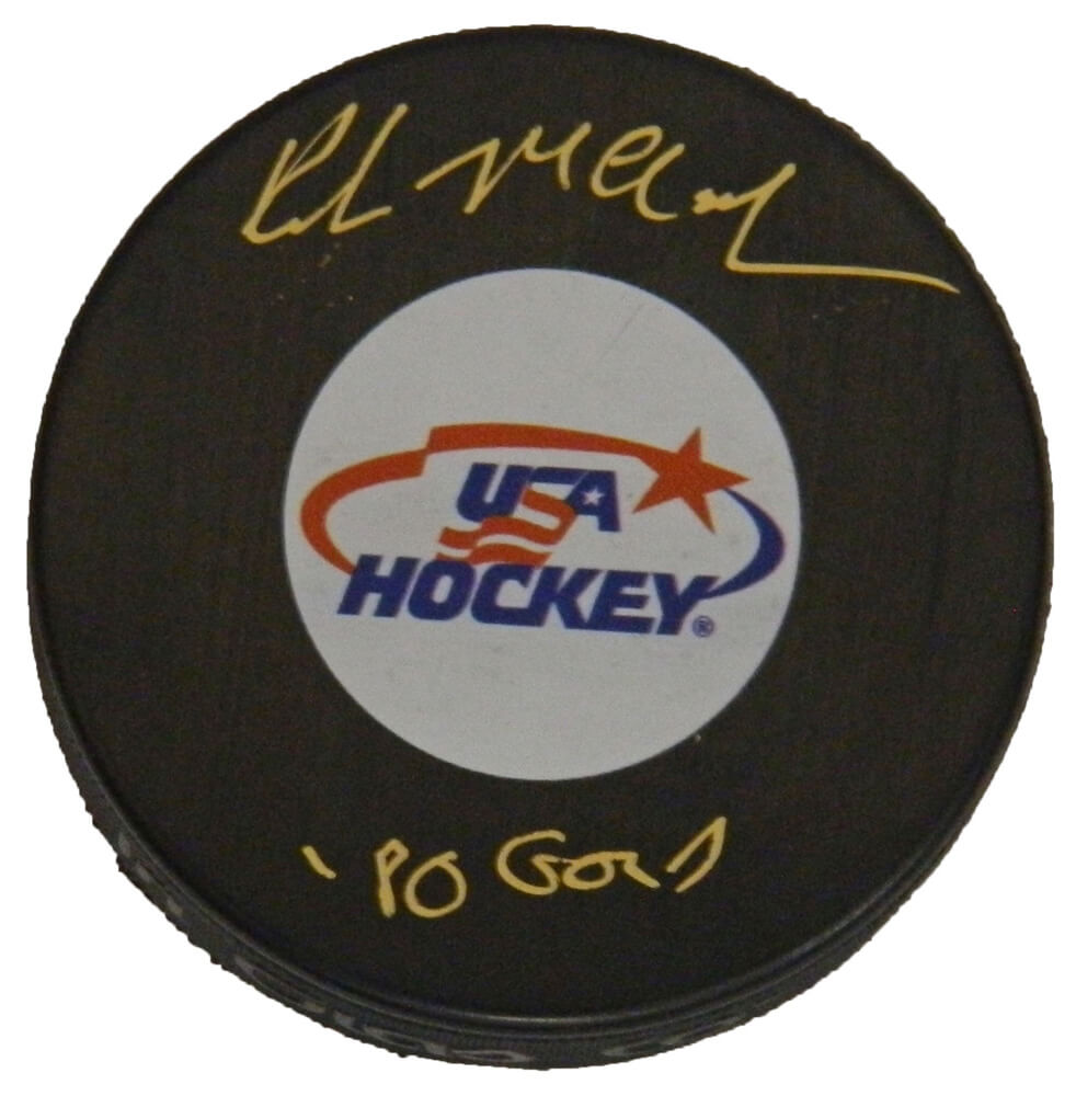Rob McClanahan Signed USA Hockey Logo Hockey Puck w/80 Gold - MCCPUC400 - Rob McClanahan Signed USA Hockey Logo Hockey Puck w/80 Gold product image