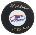 Rob McClanahan Signed USA Hockey Logo Hockey Puck w/1980 Gold - MCCPUC401 - Rob McClanahan Signed USA Hockey Logo Hockey Puck w/1980 Gold product image