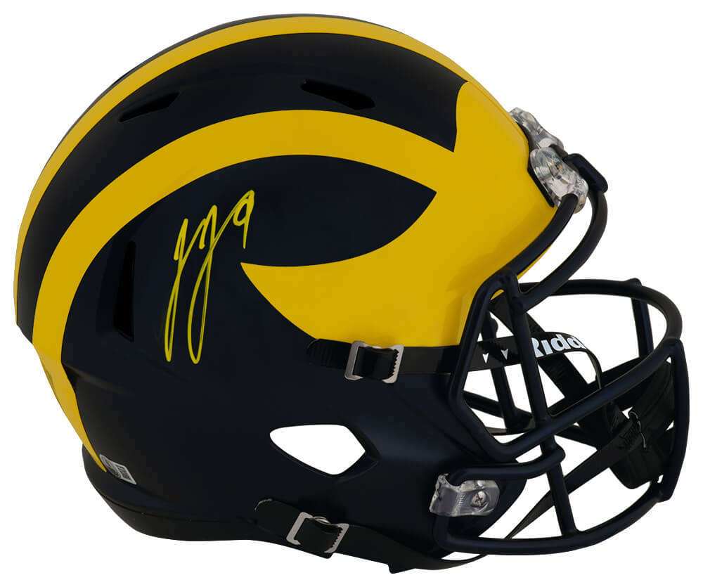 J.J. McCarthy Signed Michigan Wolverines Riddell Full Size Speed Replica Helmet - (Beckett) - MCCREP330 - J.J. McCarthy Signed Michigan Wolverines Riddell Full Size Speed Replica Helmet - (Beckett) product image