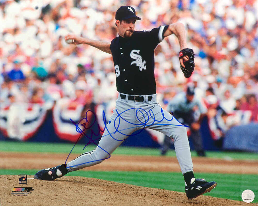 Jack McDowell Signed Chicago White Sox Black Jersey Pitching 16x20 Photo (In Blue) - MCD16P102 - Jack McDowell Signed Chicago White Sox Black Jersey Pitching 16x20 Photo (In Blue) product image