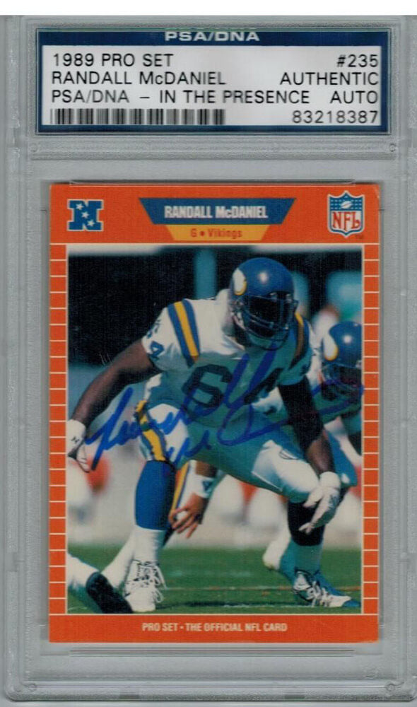 Randall McDaniel Signed Vikings 1989 Pro Set Rookie Card #235 PSA/DNA - MCDCAR300 - Randall McDaniel Signed Vikings 1989 Pro Set Rookie Card #235 PSA/DNA product image