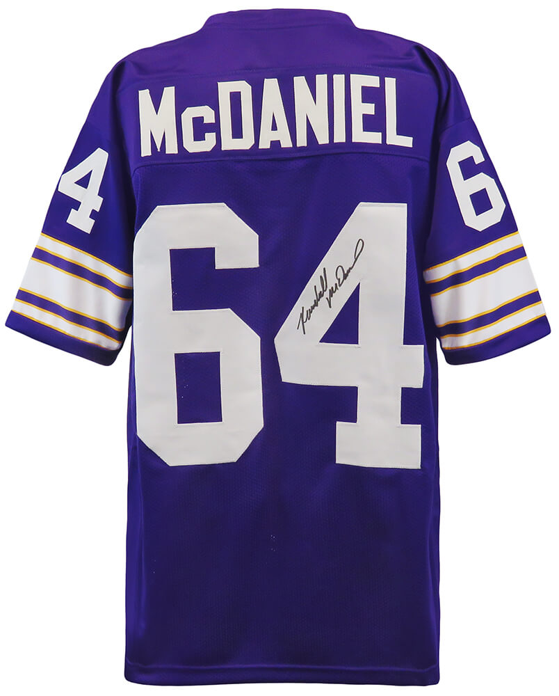 Randall McDaniel Signed Purple Throwback Custom Football Jersey - MCDJRY301 - Randall McDaniel Signed Purple Throwback Custom Football Jersey product image