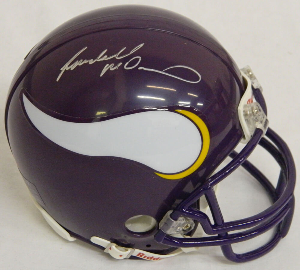 Randall McDaniel Signed Vikings Riddell Mini Helmet - MCDMIN300 - Randall McDaniel Signed Vikings Riddell Mini Helmet product image