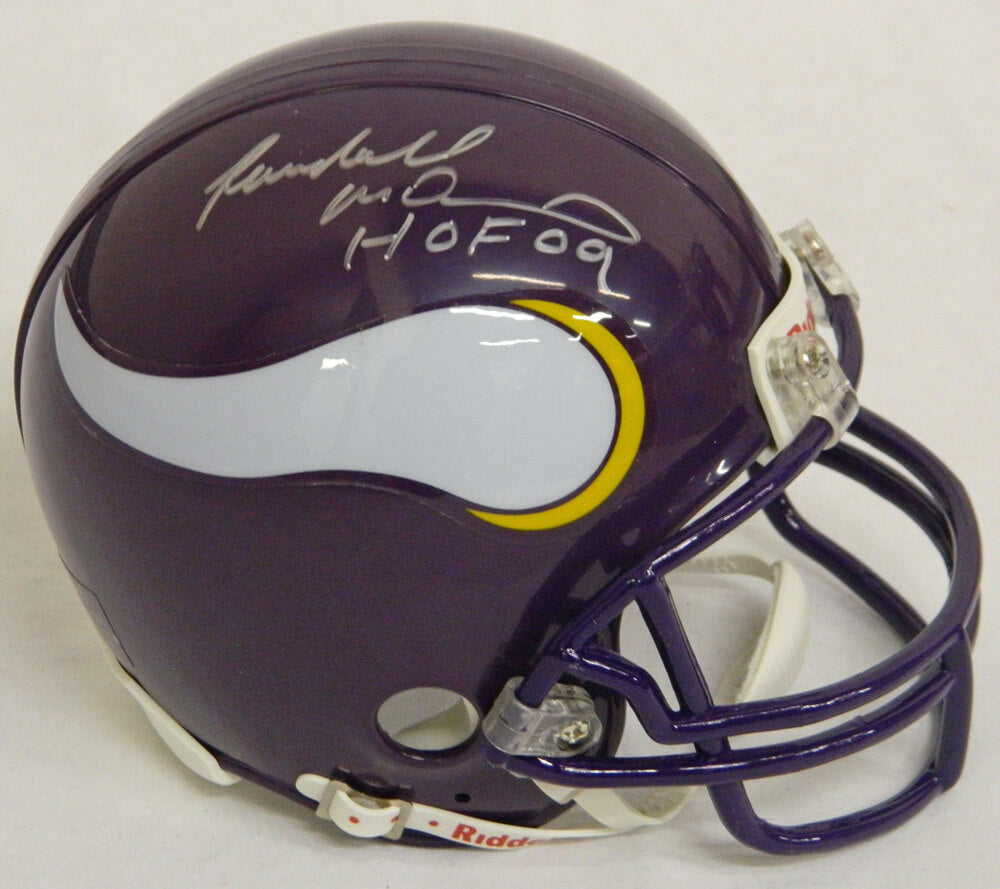 Randall McDaniel Signed Vikings Riddell Mini Helmet w/HOF'09 - MCDMIN301 - Randall McDaniel Signed Vikings Riddell Mini Helmet w/HOF'09 product image
