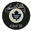 Lanny McDonald Signed Toronto Maple Leafs Logo Hockey Puck w/HHOF'92 - MCDPUC411 - Lanny McDonald Signed Toronto Maple Leafs Logo Hockey Puck w/HHOF'92 product image