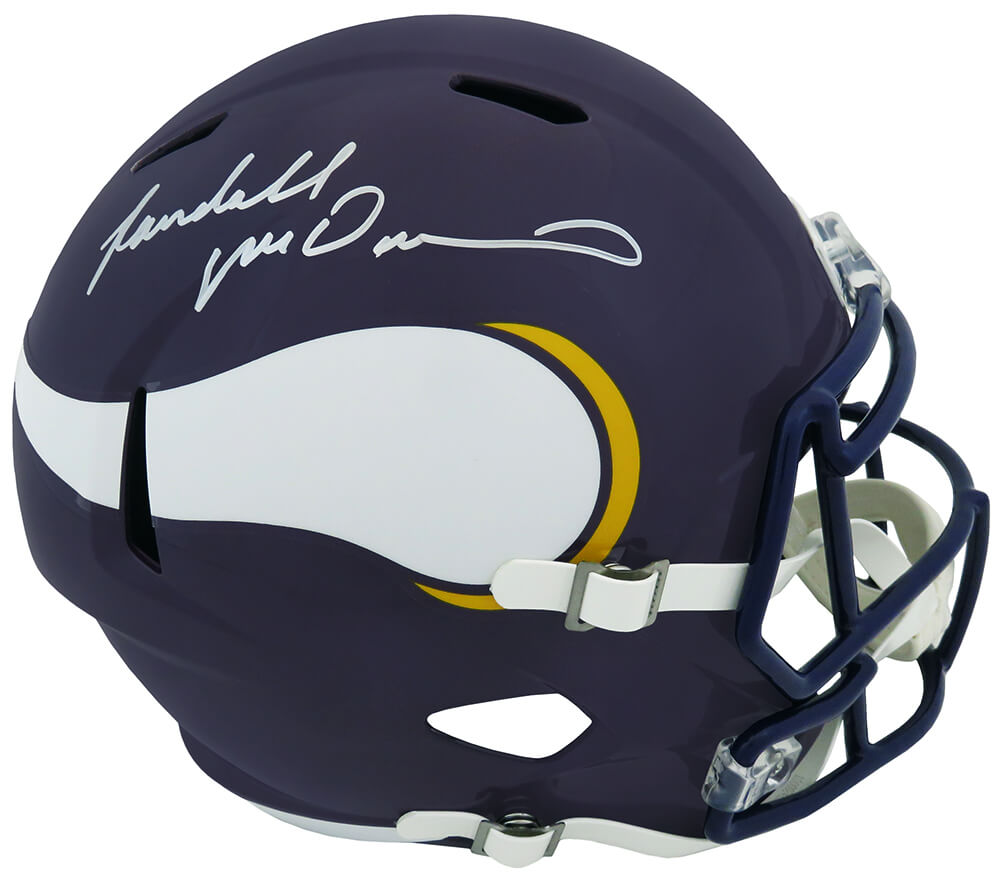 Randall McDaniel Signed Minnesota Vikings Throwback Riddell Full Size Speed Replica Helmet - MCDREP300 - Randall McDaniel Signed Minnesota Vikings Throwback Riddell Full Size Speed Replica Helmet product image