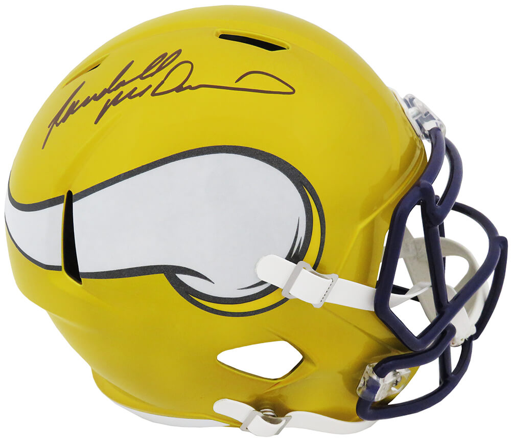 Randall McDaniel Signed Minnesota Vikings FLASH Riddell Full Size Speed Replica Helmet - MCDREP302 - Randall McDaniel Signed Minnesota Vikings FLASH Riddell Full Size Speed Replica Helmet product image