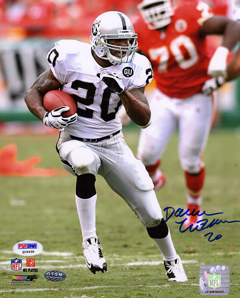 Darren McFadden Signed Raiders White Jersey vs Chiefs Action 8x10 Photo - (PSA) - MCF08P304 - Darren McFadden Signed Raiders White Jersey vs Chiefs Action 8x10 Photo - (PSA) product image