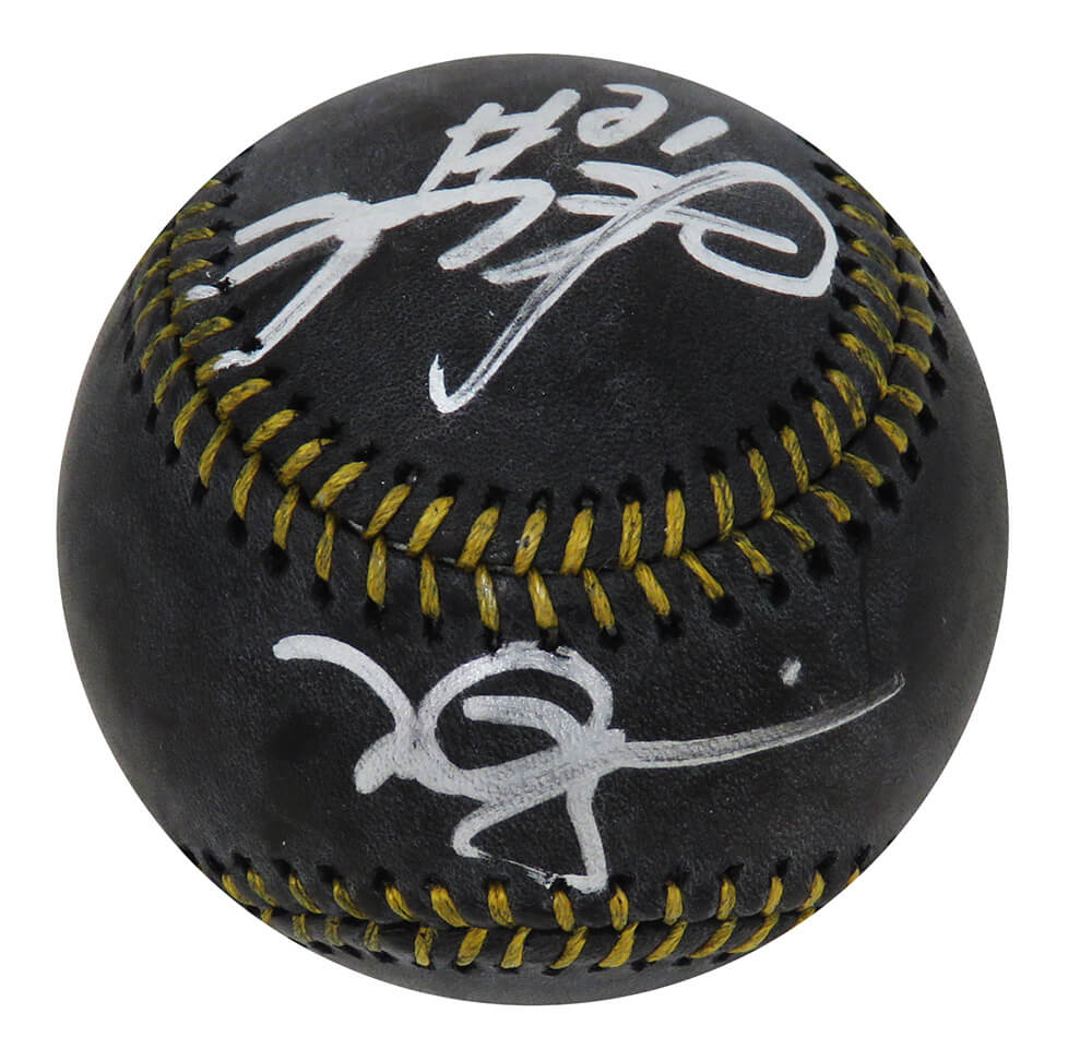 Mark McGwire & Sammy Sosa Dual Signed Rawlings Black MLB Baseball (Beckett) - MCGBSB114 - Mark McGwire & Sammy Sosa Dual Signed Rawlings Black MLB Baseball (Beckett) product image