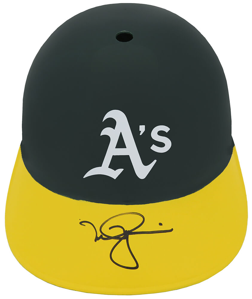 Mark McGwire Signed Oakland Athletics (A's) Replica Souvenir Batting Helmet - MCGBTH101 - Mark McGwire Signed Oakland Athletics (A's) Replica Souvenir Batting Helmet product image