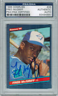 Fred McGriff Signed Blue Jays 1986 Donruss Rookie Card #28 - PSA/DNA - MCGCAR101 - Fred McGriff Signed Blue Jays 1986 Donruss Rookie Card #28 - PSA/DNA product image