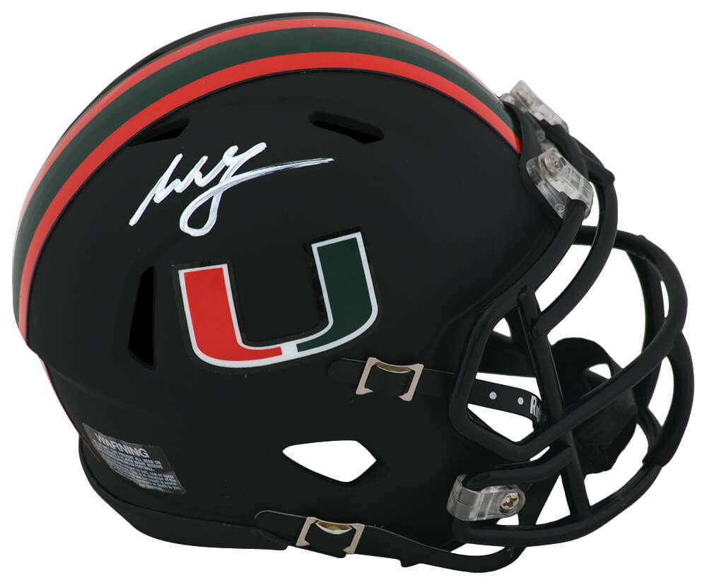 Willis McGahee Signed Miami Hurricanes Black Night Alternate Riddell Speed Mini Helmet - MCGMIN300 - Willis McGahee Signed Miami Hurricanes Black Night Alternate Riddell Speed Mini Helmet product image