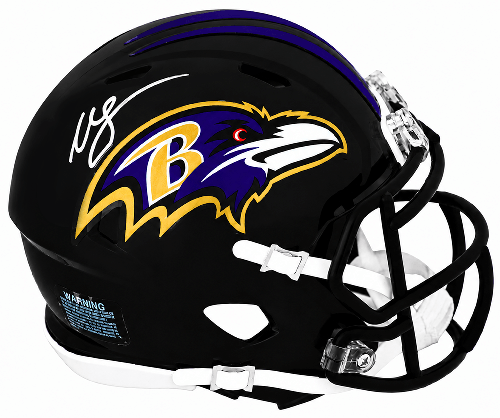 Willis McGahee Signed Baltimore Ravens Riddell Speed Mini Helmet - MCGMIN303 - Willis McGahee Signed Baltimore Ravens Riddell Speed Mini Helmet product image