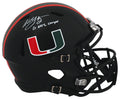 Willis McGahee Signed Miami Hurricanes Night Black Riddell Full Size Speed Replica Helmet w/01 Nat'l Champs - MCGREP300 - Willis McGahee Signed Miami Hurricanes Night Black Riddell Full Size Speed Replica Helmet w/01 Nat'l Champs product image