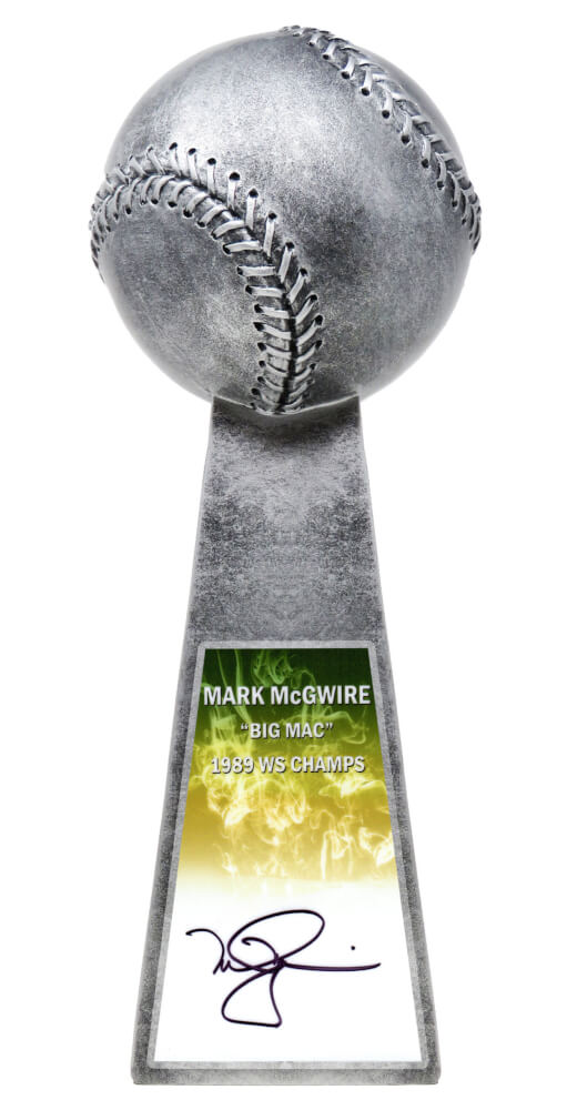 Mark McGwire Signed Baseball World Champion 14 Inch Replica Silver Trophy - MCGTRO100 - Mark McGwire Signed Baseball World Champion 14 Inch Replica Silver Trophy product image