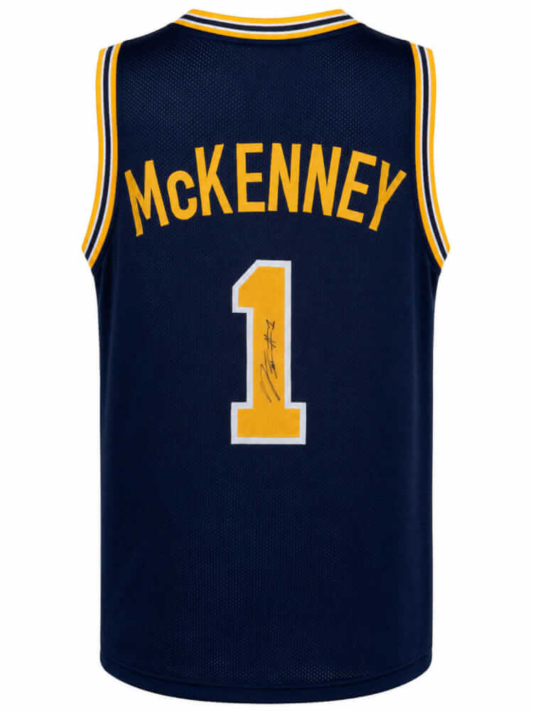 Trey McKenney Signed Navy Custom College Basketball Jersey - MCKJRY200 - Trey McKenney Signed Navy Custom College Basketball Jersey product image