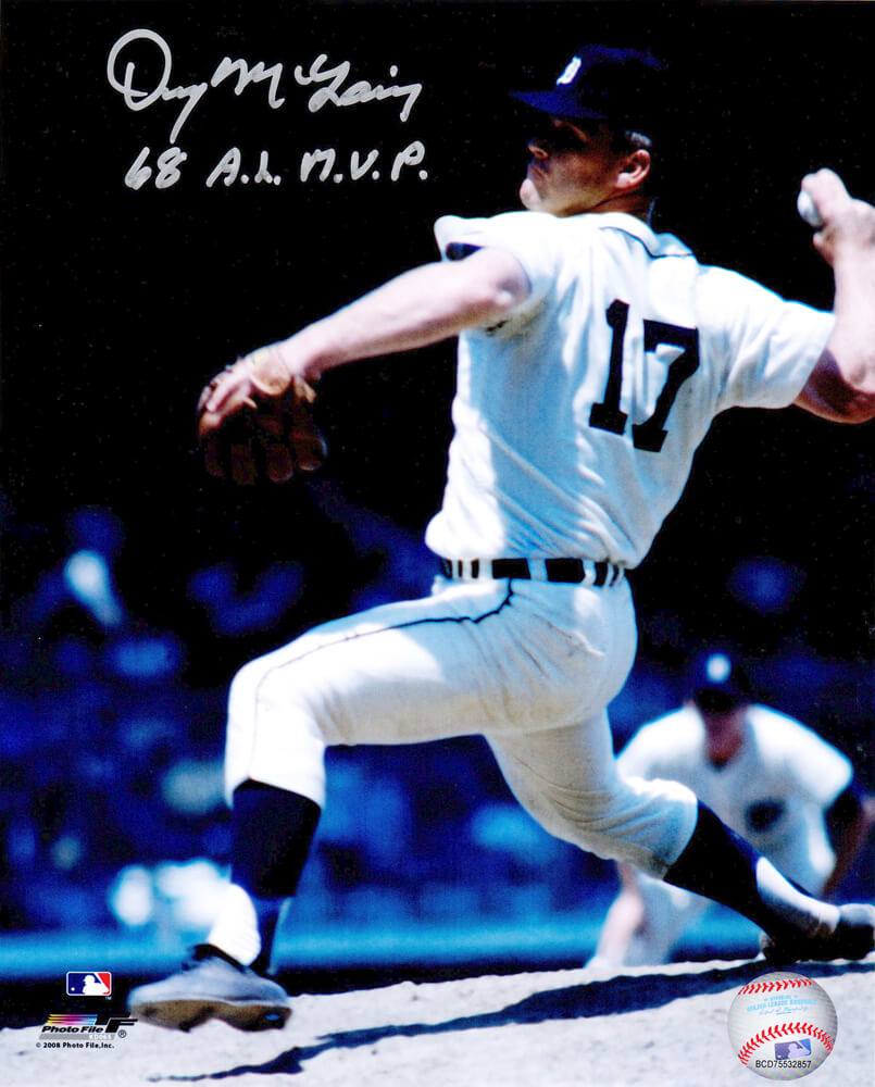 Denny McLain Signed Detroit Tigers Pitching Action 8x10 Photo w/68 AL MVP - MCL08P101 - Denny McLain Signed Detroit Tigers Pitching Action 8x10 Photo w/68 AL MVP product image
