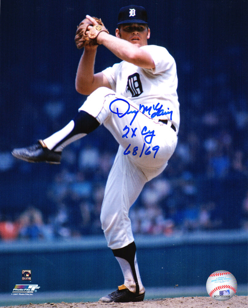 Denny McLain Signed Detroit Tigers Pitching 8x10 Photo w/2x CY 68,69 - MCL08P102 - Denny McLain Signed Detroit Tigers Pitching 8x10 Photo w/2x CY 68,69 product image