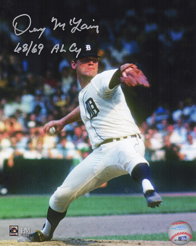 Denny McLain Signed Detroit Tigers Pitching 8x10 Photo w/68, 69 AL CY - MCL08P111 - Denny McLain Signed Detroit Tigers Pitching 8x10 Photo w/68, 69 AL CY product image