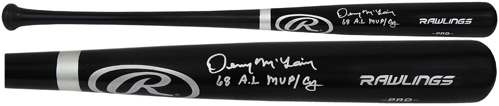 Denny McLain Signed Rawlings Pro Black Baseball Bat w/68 AL MVP, CY - MCLBAT101 - Denny McLain Signed Rawlings Pro Black Baseball Bat w/68 AL MVP, CY product image
