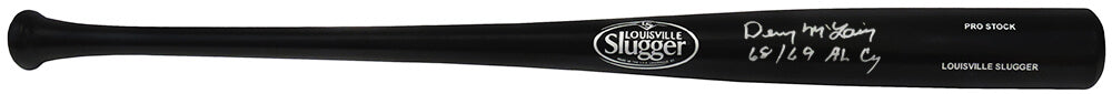Denny McLain Signed Louisville Slugger Pro Stock Black Baseball Bat w/68, 69 AL CY - MCLBAT102 - Denny McLain Signed Louisville Slugger Pro Stock Black Baseball Bat w/68, 69 AL CY product image