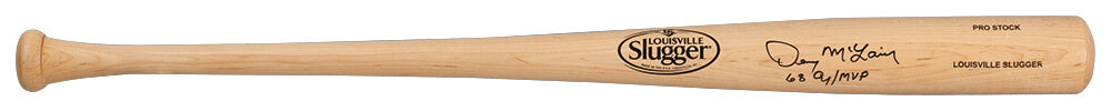 Denny McLain Signed Louisville Slugger Pro Stock Blonde Baseball Bat w/68 AL Cy, MVP - MCLBAT104 - Denny McLain Signed Louisville Slugger Pro Stock Blonde Baseball Bat w/68 AL Cy, MVP product image