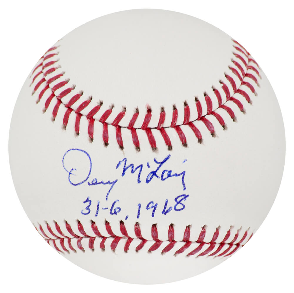 Denny McLain Signed Rawlings Official MLB Baseball w/31-6, 1968 - MCLBSB108 - Denny McLain Signed Rawlings Official MLB Baseball w/31-6, 1968 product image