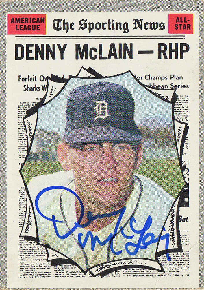 Denny McLain Signed Detroit Tigers 1970 Topps Baseball Trading Card #467 - MCLCAR100 - Denny McLain Signed Detroit Tigers 1970 Topps Baseball Trading Card #467 product image