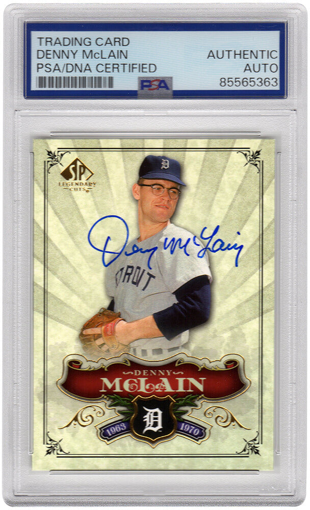 Denny McLain Signed Detroit Tigers 2006 SP Legendary Cuts Baseball Card #90 - (PSA Encapsulated) - MCLCAR104 - Denny McLain Signed Detroit Tigers 2006 SP Legendary Cuts Baseball Card #90 - (PSA Encapsulated) product image