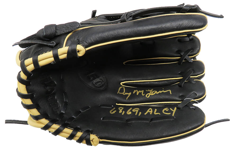 Denny McLain Signed Wilson Black Fielders Glove w/68, 69 AL CY - MCLGLV100 - Denny McLain Signed Wilson Black Fielders Glove w/68, 69 AL CY product image