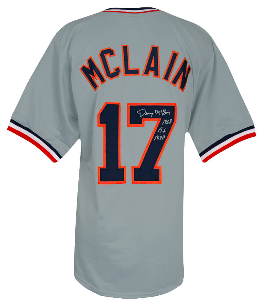 Denny McLain Signed Grey Custom Baseball Jersey w/68 AL MVP - MCLJRY103 - Denny McLain Signed Grey Custom Baseball Jersey w/68 AL MVP product image