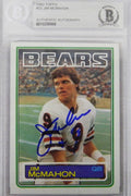 Jim McMahon Signed Chicago Bears 1983 Topps Rookie Football Trading Card #33 (Beckett Encapsulated) - MCMCAR302 - Jim McMahon Signed Chicago Bears 1983 Topps Rookie Football Trading Card #33 (Beckett Encapsulated) product image