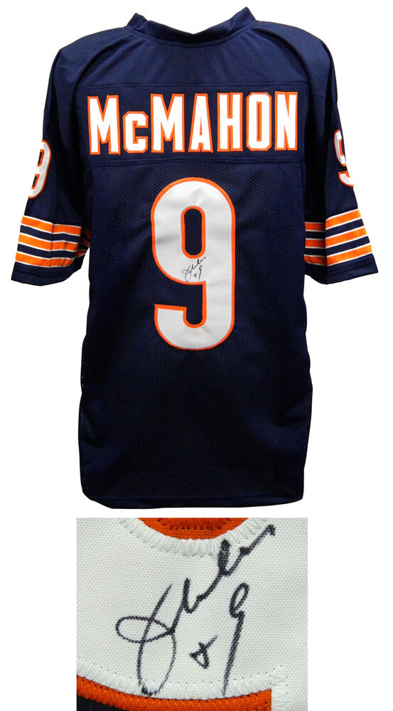Jim McMahon Signed Navy Custom Throwback Jersey - MCMJRY300 - Jim McMahon Signed Navy Custom Throwback Jersey product image