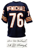 Steve McMichael Signed Navy Custom Throwback Football Jersey w/SB XX Champs - MCMJRY311 - Steve McMichael Signed Navy Custom Throwback Football Jersey w/SB XX Champs product image