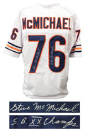 Steve McMichael Signed White Custom Throwback Football Jersey w/SB XX Champs - MCMJRY312 - Steve McMichael Signed White Custom Throwback Football Jersey w/SB XX Champs product image