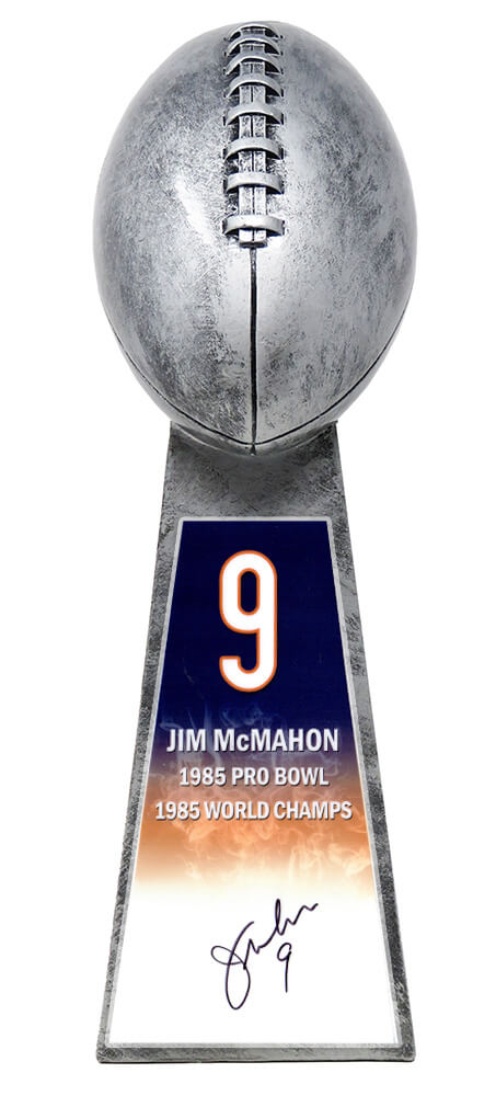 Jim McMahon Signed Football World Champion 15 Inch Replica Silver Trophy - MCMTRO300 - Jim McMahon Signed Football World Champion 15 Inch Replica Silver Trophy product image