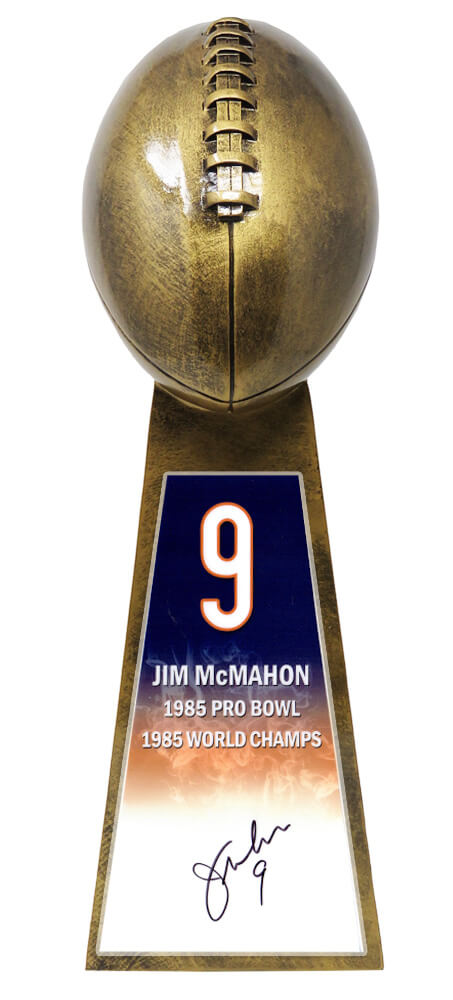 Jim McMahon Signed Football World Champion 15 Inch Replica Gold Trophy - MCMTRO301 - Jim McMahon Signed Football World Champion 15 Inch Replica Gold Trophy product image