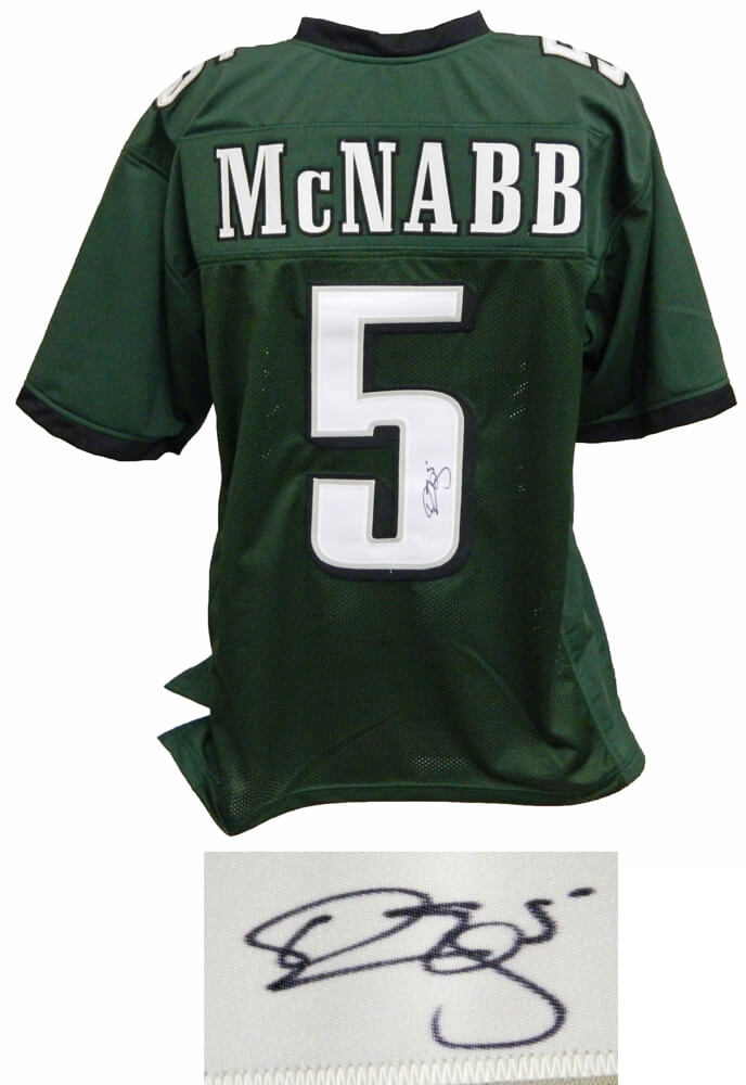 Donovan McNabb Signed Green Custom Football Jersey - MCNJRY300 - Donovan McNabb Signed Green Custom Football Jersey product image