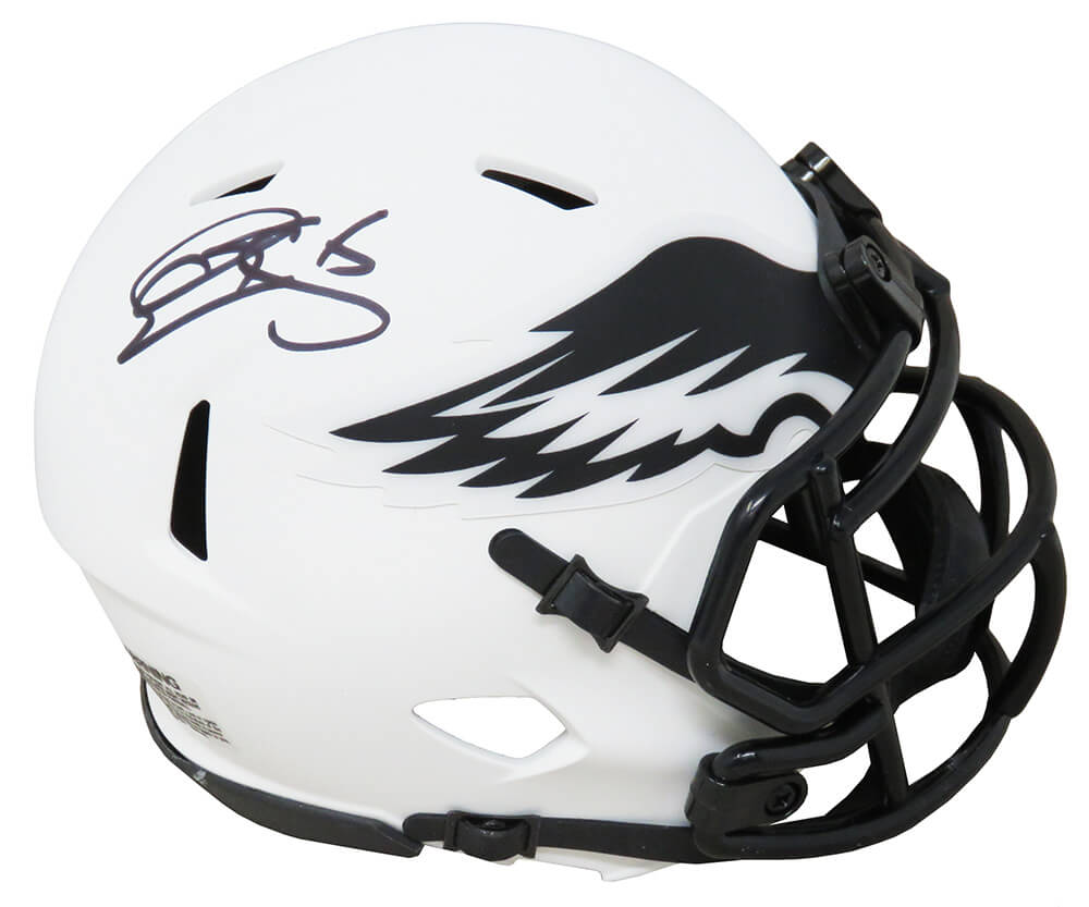 Donovan McNabb Signed Philadelphia Eagles Lunar Eclipse White Matte Riddell Speed Mini Helmet - MCNMIN303 - Donovan McNabb Signed Philadelphia Eagles Lunar Eclipse White Matte Riddell Speed Mini Helmet product image