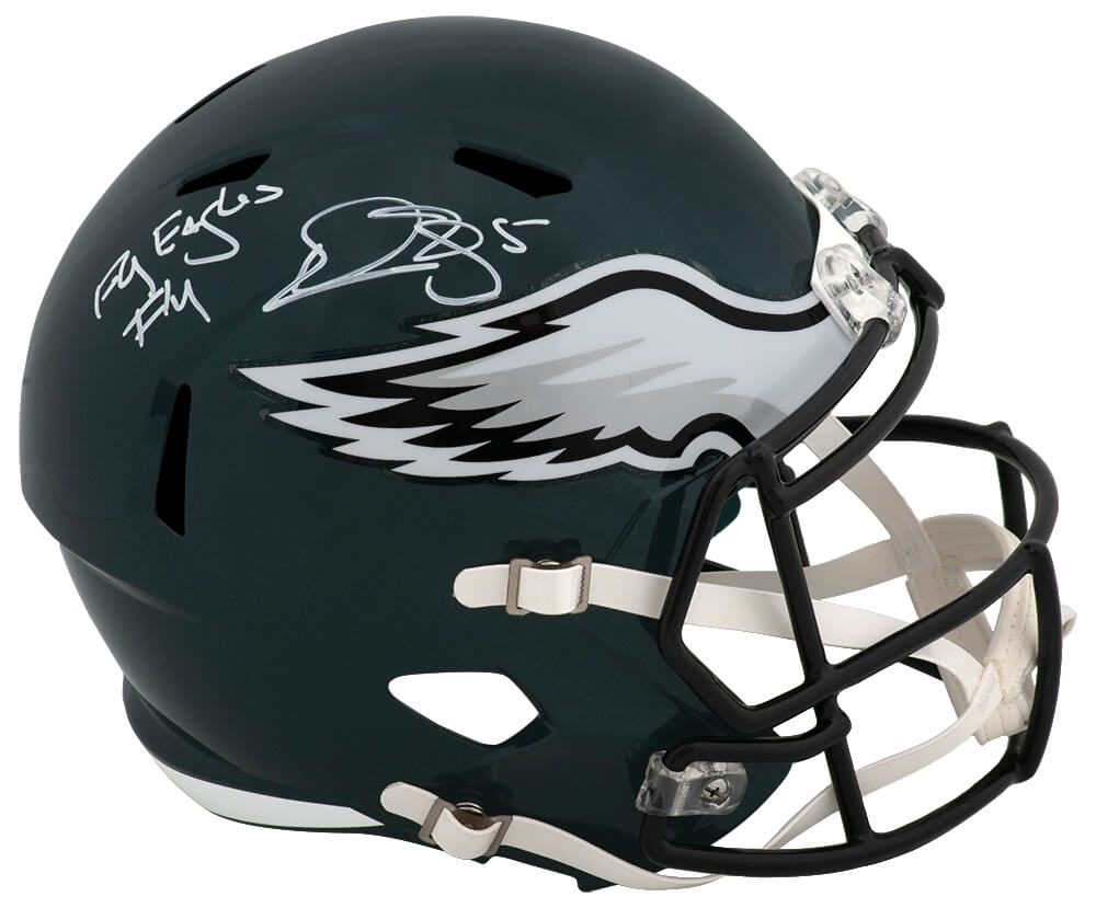 Donovan McNabb Signed Philadelphia Eagles Riddel Full Size Speed Replica Helmet w/Fly Eagles Fly - MCNREP304 - Donovan McNabb Signed Philadelphia Eagles Riddel Full Size Speed Replica Helmet w/Fly Eagles Fly product image