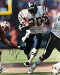 Natrone Means Signed Chargers White Jersey With Football vs 49ers Action 16x20 Photo - MEA16P300 - Natrone Means Signed Chargers White Jersey With Football vs 49ers Action 16x20 Photo product image