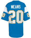 Natrone Means Signed Powder Blue Custom Football Jersey - (Beckett) - MEAJRY300 - Natrone Means Signed Powder Blue Custom Football Jersey - (Beckett) product image