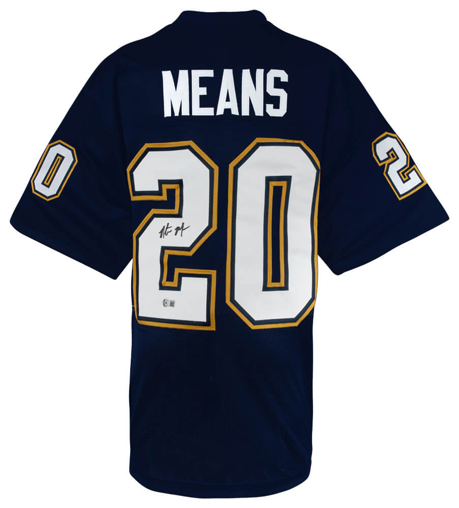 Natrone Means Signed Navy Custom Football Jersey - (Beckett) - MEAJRY301 - Natrone Means Signed Navy Custom Football Jersey - (Beckett) product image