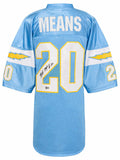 Natrone Means Signed Light Blue Custom Football Jersey - MEAJRY302 - Natrone Means Signed Light Blue Custom Football Jersey product image