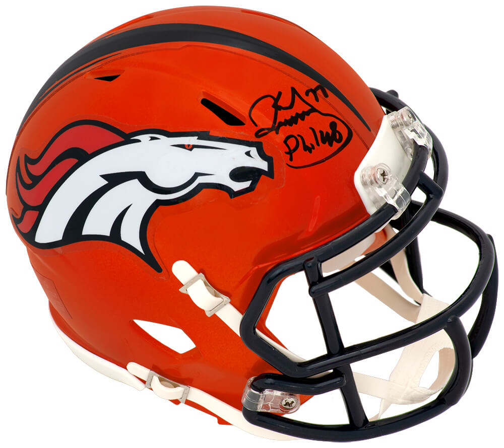 Karl Mecklenburg Signed Denver Broncos FLASH Riddell Speed Mini Helmet - MECMIN302 - Karl Mecklenburg Signed Denver Broncos FLASH Riddell Speed Mini Helmet product image