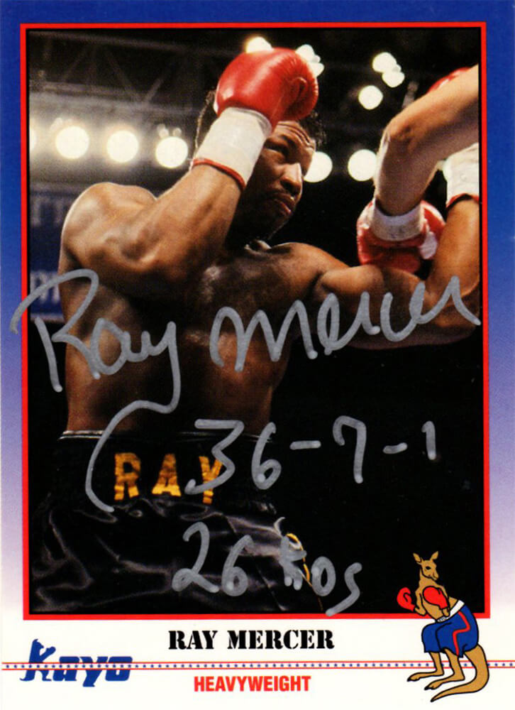 Ray Mercer Signed 1991 Kayo Boxing Trading Card #117 w/36-7-1, 26 KO's - MERCAR503 - Ray Mercer Signed 1991 Kayo Boxing Trading Card #117 w/36-7-1, 26 KO's product image