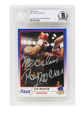 Ray Mercer Signed 1991 Kayo Boxing Trading Card #117 w/Merciless - (Beckett Encapsulated) - MERCAR506 - Ray Mercer Signed 1991 Kayo Boxing Trading Card #117 w/Merciless - (Beckett Encapsulated) product image
