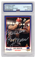 Ray Mercer Signed 1991 Kayo Boxing Trading Card #117 w/Merciless - (PSA Encapsulated) - MERCAR511 - Ray Mercer Signed 1991 Kayo Boxing Trading Card #117 w/Merciless - (PSA Encapsulated) product image