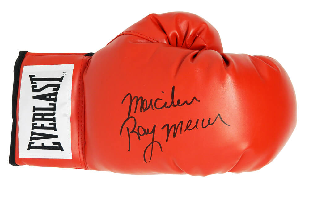 Ray Mercer Signed Everlast Red Boxing Glove w/Merciless - MERGLV501 - Ray Mercer Signed Everlast Red Boxing Glove w/Merciless product image