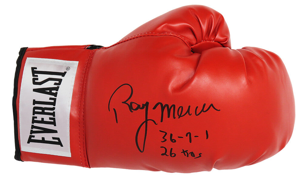 Ray Mercer Signed Everlast Red Boxing Glove w/36-7-1, 26 KO's - MERGLV502 - Ray Mercer Signed Everlast Red Boxing Glove w/36-7-1, 26 KO's product image